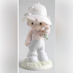 Enesco Precious Moments “ My Love Will Never Let you Go” boy with fish 1986